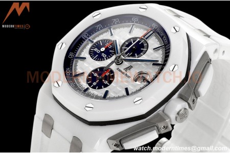 Audemars Piguet - AP ROO Chronograph 44mm CER/CER/RU White JJF A3126 Mod