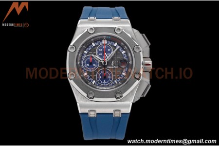 Audemars Piguet - AP ROO Chronograph 44mm SS/CER/RU Grey/Blue JJF A3126 Mod