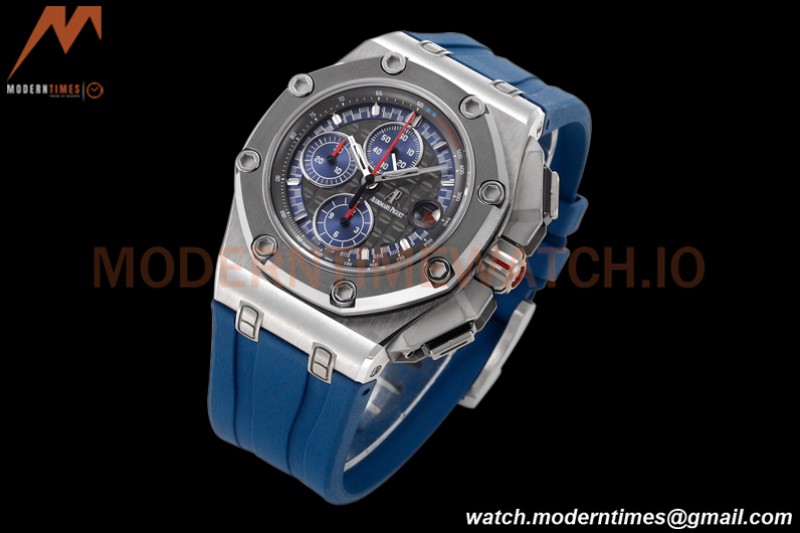 Audemars Piguet - AP ROO Chronograph 44mm SS/CER/RU Grey/Blue JJF A3126 Mod