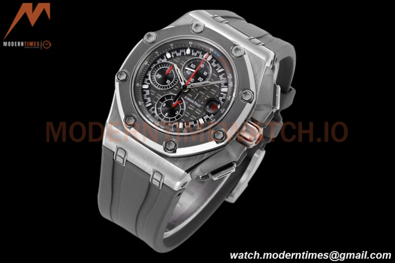 Audemars Piguet - AP ROO Chronograph 44mm SS/CER/RU Grey/Black JJF A3126 Mod