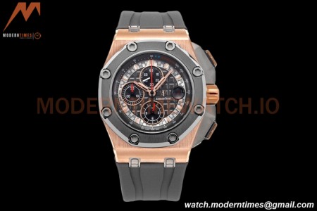 Audemars Piguet - AP ROO Chronograph 44mm RG/CER/RU Grey/Black JJF A3126 Mod