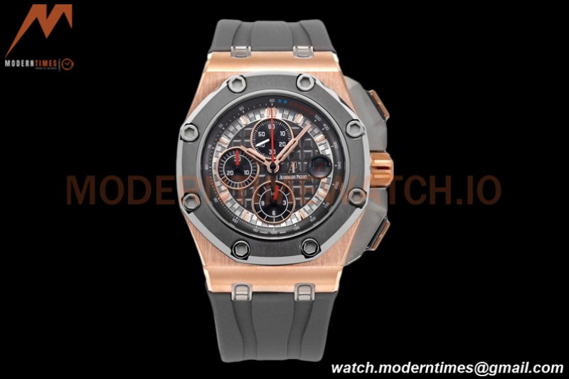 Audemars Piguet - AP ROO Chronograph 44mm RG/CER/RU Grey/Black JJF A3126 Mod