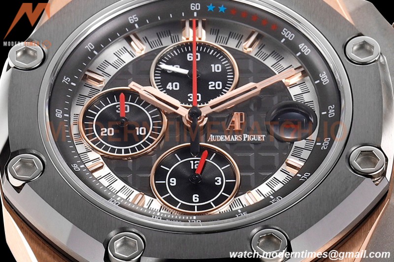 Audemars Piguet - AP ROO Chronograph 44mm RG/CER/RU Grey/Black JJF A3126 Mod