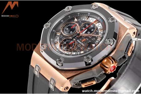 Audemars Piguet - AP ROO Chronograph 44mm RG/CER/RU Grey/Black JJF A3126 Mod