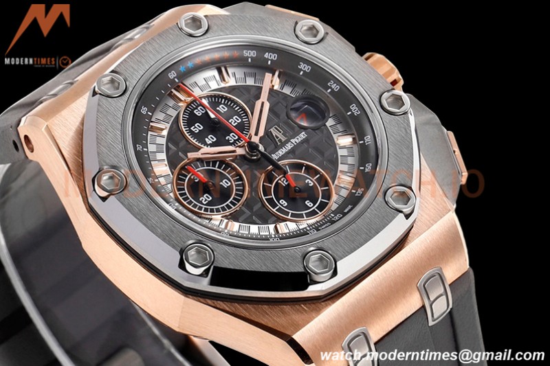 Audemars Piguet - AP ROO Chronograph 44mm RG/CER/RU Grey/Black JJF A3126 Mod