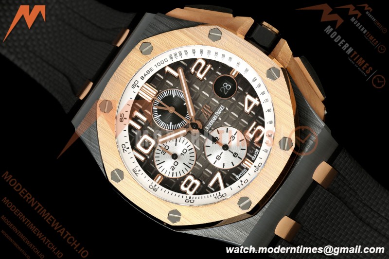 Audemars Piguet - AP ROO Chronograph 26405NR 44mm CER/RG/RU Ombre Brown/Wht JF A3126