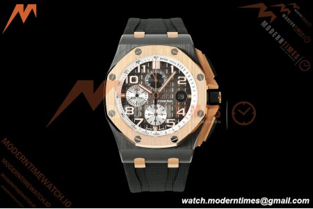 Audemars Piguet - AP ROO Chronograph 26405NR 44mm CER/RG/RU Ombre Brown/Wht JF A3126