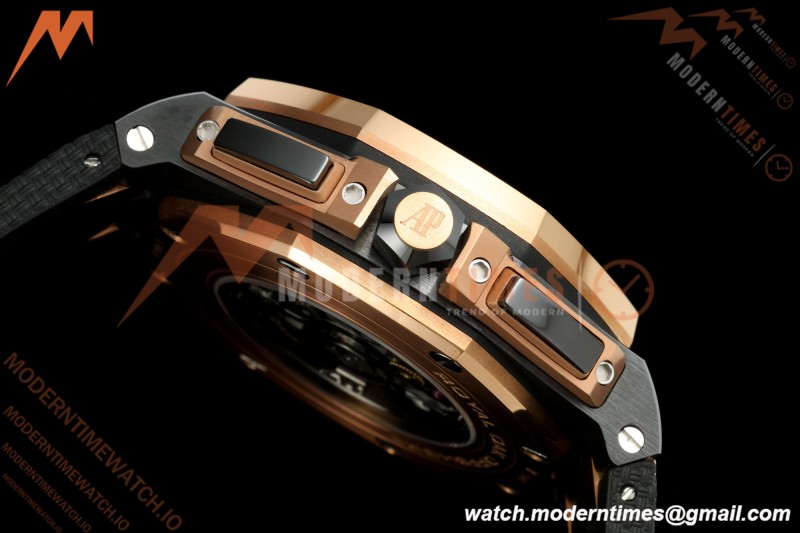 Audemars Piguet - AP ROO Chronograph 26405NR 44mm CER/RG/RU Ombre Brown/Wht JF A3126