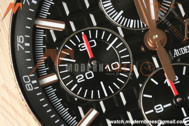 Audemars Piguet - AP ROO Chronograph 26406FR 44mm CER/RG/RU Black JF A3126
