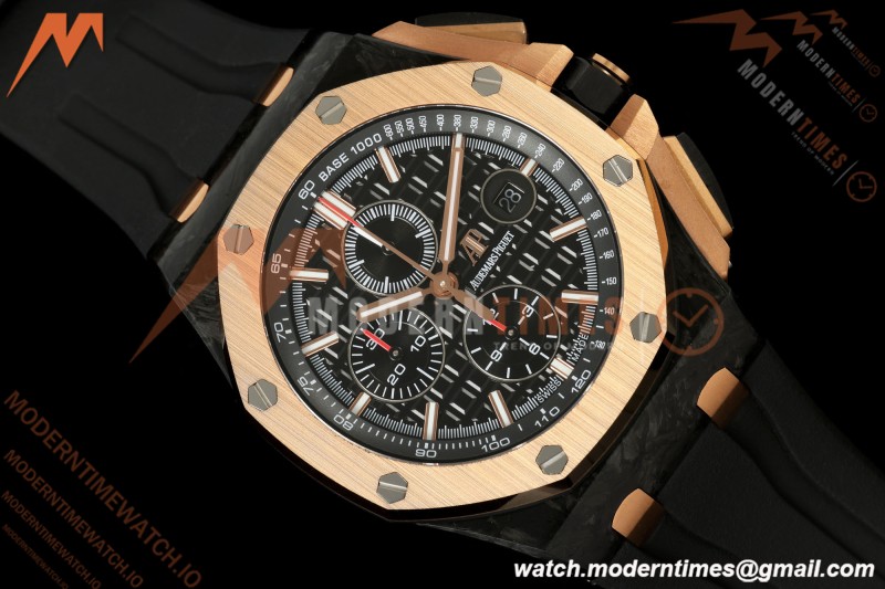 Audemars Piguet - AP ROO Chronograph 26406FR 44mm CER/RG/RU Black JF A3126