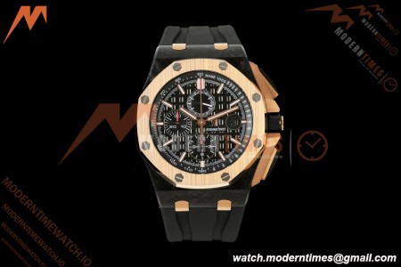 Audemars Piguet - AP ROO Chronograph 26406FR 44mm CER/RG/RU Black JF A3126