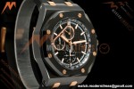Audemars Piguet - AP ROO Chronograph 26405CE 44mm Black CER/RG/RU Blk/Stk JF A3126