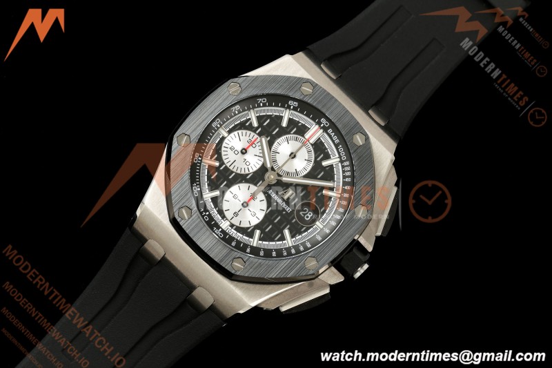 Audemars Piguet - AP ROO Chronograph 26400IO 44mm CER/SS/RU Black/Silver JF A3126