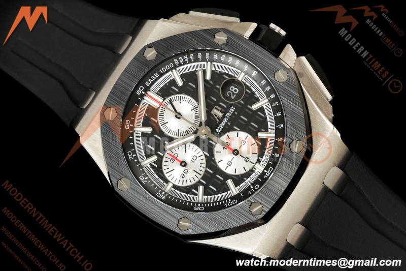 Audemars Piguet - AP ROO Chronograph 26400IO 44mm CER/SS/RU Black/Silver JF A3126