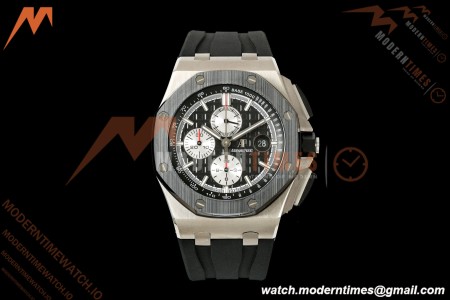 Audemars Piguet - AP ROO Chronograph 26400IO 44mm CER/SS/RU Black/Silver JF A3126
