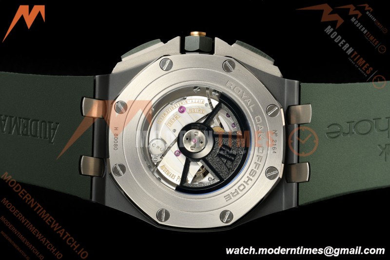 Audemars Piguet - AP ROO Chronograph 26405CE 44mm Green CER/RU Grn/Num JF A3126