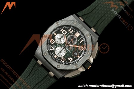 Audemars Piguet - AP ROO Chronograph 26405CE 44mm Green CER/RU Grn/Num JF A3126