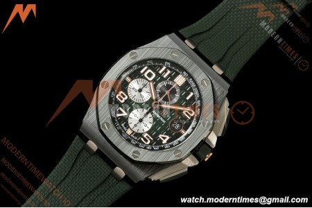 Audemars Piguet - AP ROO Chronograph 26405CE 44mm Green CER/RU Grn/Num JF A3126