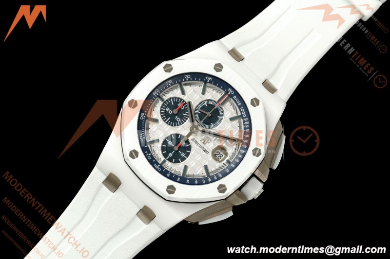 Audemars Piguet - AP ROO Chronograph 26402CB 44mm CER/CER/RU White JF A3126