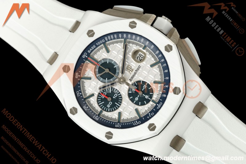 Audemars Piguet - AP ROO Chronograph 26402CB 44mm CER/CER/RU White JF A3126