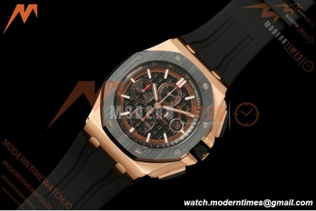 Audemars Piguet - AP ROO Chronograph 26401RO 44mm RG/CER/RU Black JF A3126