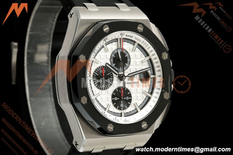 Audemars Piguet - AP ROO Chronograph 26400SO 44mm CER/SS/RU Wht/Blk JF A3126