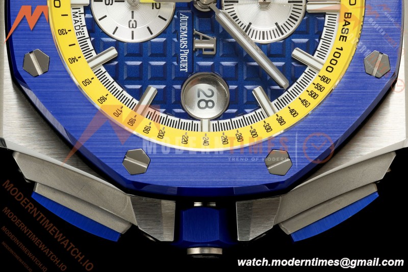 Audemars Piguet - AP ROO Chronograph 26400SO 44mm CER/SS Blue/Yellow RU Blu/Silver JF A3126