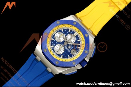 Audemars Piguet - AP ROO Chronograph 26400SO 44mm CER/SS Blue/Yellow RU Blu/Silver JF A3126