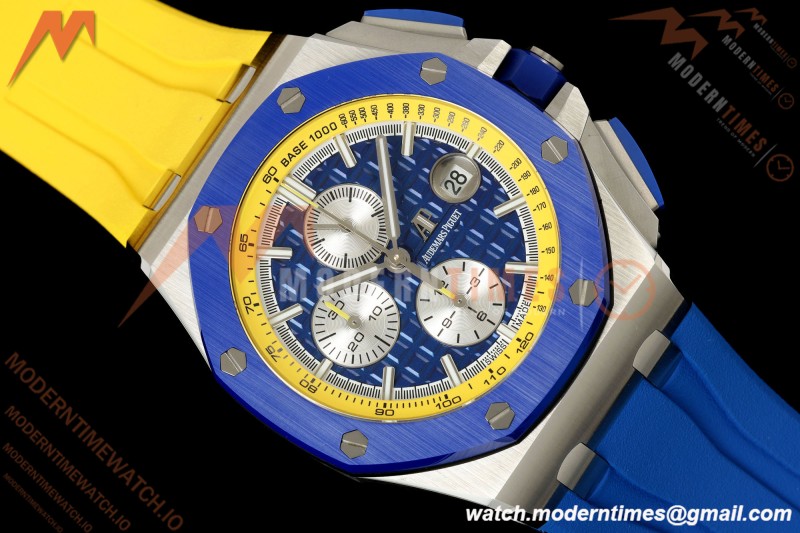 Audemars Piguet - AP ROO Chronograph 26400SO 44mm CER/SS Blue/Yellow RU Blu/Silver JF A3126