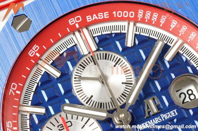 Audemars Piguet - AP ROO Chronograph 26400SO 44mm CER/SS Blue/Red RU Blu/Silver JF A3126