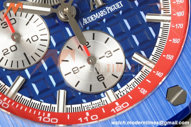 Audemars Piguet - AP ROO Chronograph 26400SO 44mm CER/SS Blue/Red RU Blu/Silver JF A3126