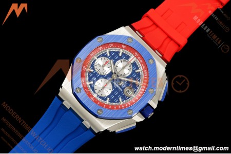 Audemars Piguet - AP ROO Chronograph 26400SO 44mm CER/SS Blue/Red RU Blu/Silver JF A3126