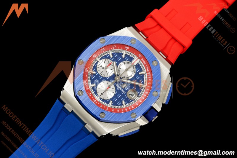 Audemars Piguet - AP ROO Chronograph 26400SO 44mm CER/SS Blue/Red RU Blu/Silver JF A3126