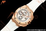 Audemars Piguet - AP ROO Chronograph 26408OR 44mm RG/RU White Dial JF A3126