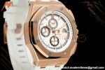 Audemars Piguet - AP ROO Chronograph 26408OR 44mm RG/RU White Dial JF A3126