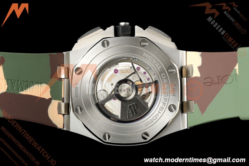Audemars Piguet - AP ROO Chronograph 26400SO 44mm Green CER/SS Camouflage RU Beige/Blk Dial JF A3126