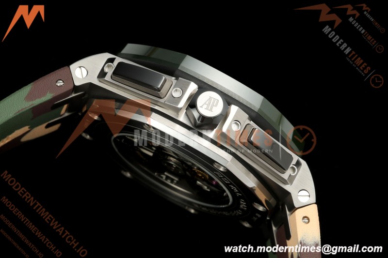 Audemars Piguet - AP ROO Chronograph 26400SO 44mm Green CER/SS Camouflage RU Beige/Blk Dial JF A3126