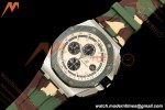 Audemars Piguet - AP ROO Chronograph 26400SO 44mm Green CER/SS Camouflage RU Beige/Blk Dial JF A3126