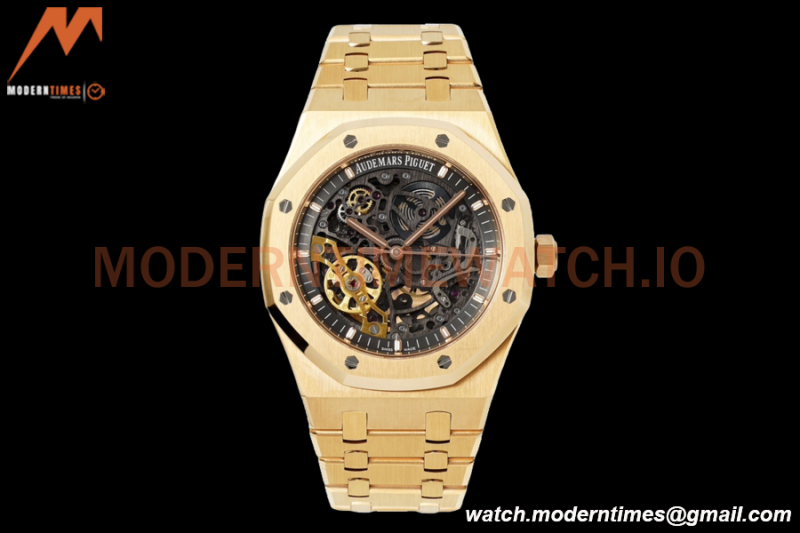 Audemars Piguet - Royal Oak 15407BA 41mm Open Worked YG/YG Skeleton ZF A3132