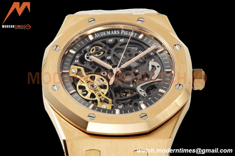 Audemars Piguet - Royal Oak 15407BA 41mm Open Worked YG/YG Skeleton ZF A3132