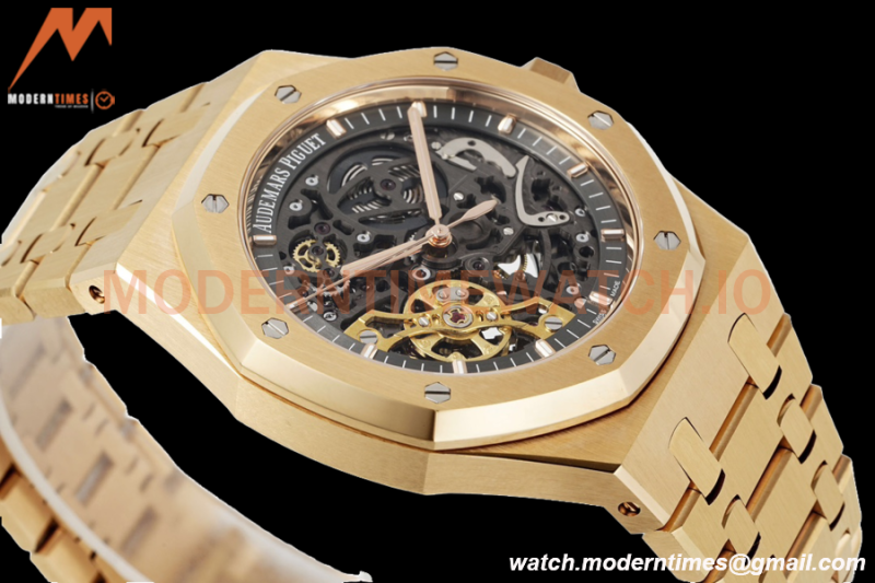 Audemars Piguet - Royal Oak 15407BA 41mm Open Worked YG/YG Skeleton ZF A3132