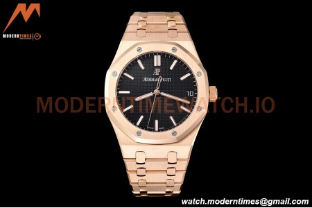 Audemars Piguet - Royal Oak 15500 41mm RG/RG Blk/Stk APSF V3 A4302 Mod
