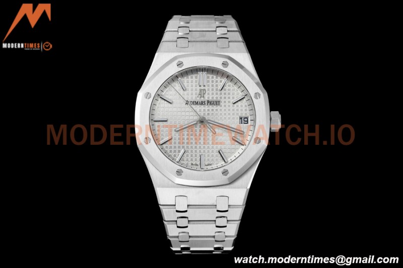 Audemars Piguet - Royal Oak 15500 41mm SS/SS Wht/Stk APSF V3 A4302 Mod