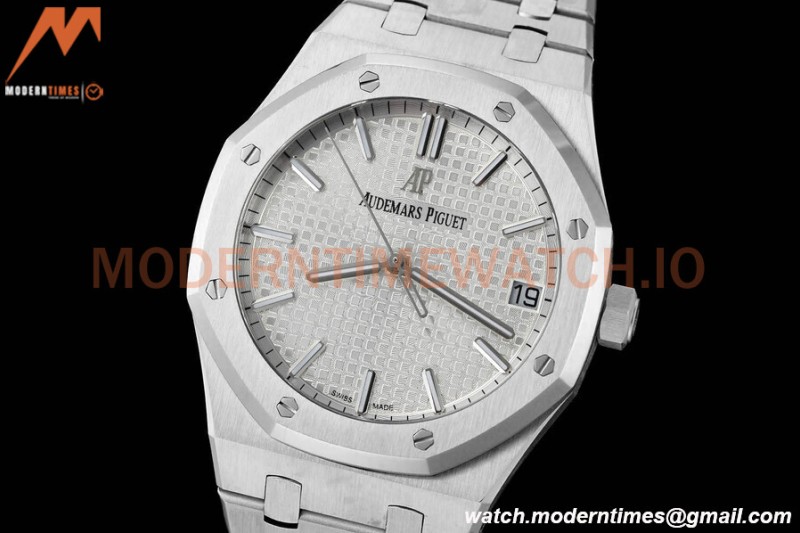 Audemars Piguet - Royal Oak 15500 41mm SS/SS Wht/Stk APSF V3 A4302 Mod