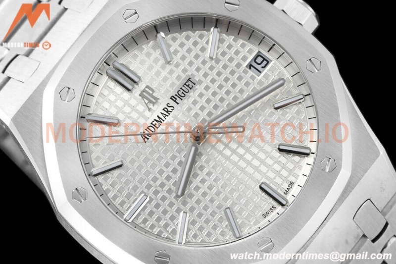 Audemars Piguet - Royal Oak 15500 41mm SS/SS Wht/Stk APSF V3 A4302 Mod