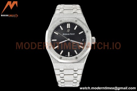 Audemars Piguet - Royal Oak 15500 41mm Frosted SS/SS Blk/Stk APSF V3 A4302 Mod