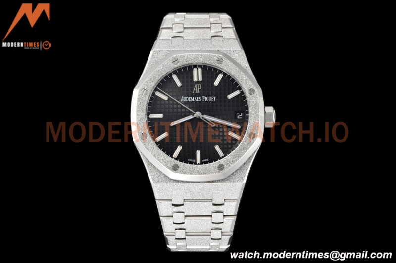 Audemars Piguet - Royal Oak 15500 41mm Frosted SS/SS Blk/Stk APSF V3 A4302 Mod
