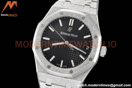 Audemars Piguet - Royal Oak 15500 41mm Frosted SS/SS Blk/Stk APSF V3 A4302 Mod