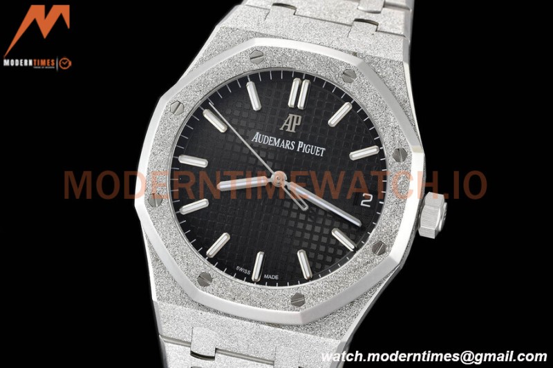 Audemars Piguet - Royal Oak 15500 41mm Frosted SS/SS Blk/Stk APSF V3 A4302 Mod