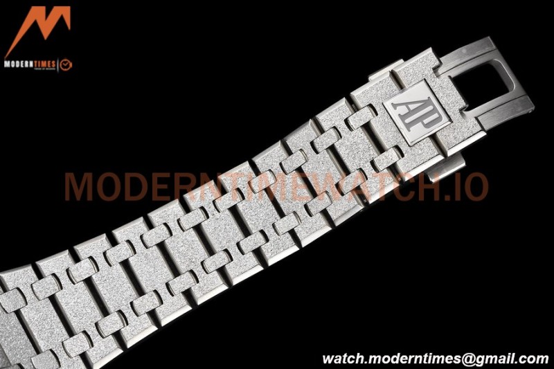 Audemars Piguet - Royal Oak 15500 41mm Frosted SS/SS Wht/Stk APSF V3 A4302 Mod